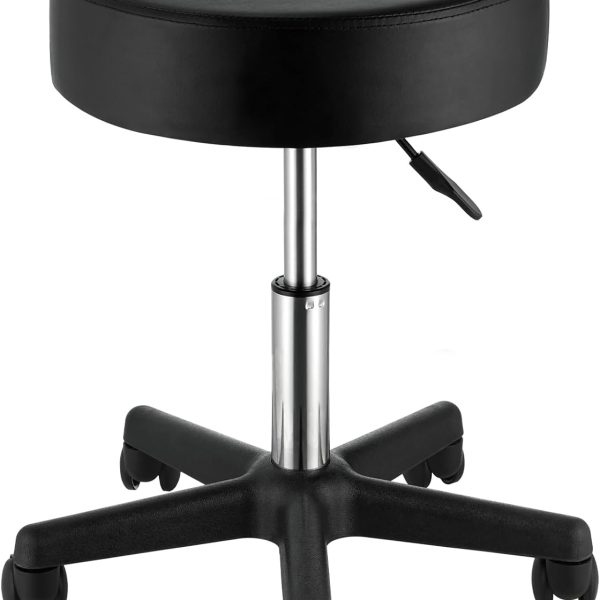 A wheeled, 400-pound weight-bearing, rotatable stool.