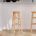 Natural round bar stool, 24 inches